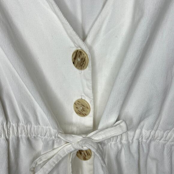Zara TRF‎ Collection White Long-Sleeve Women's Corduroy Button-Front Top Size M - Picture 3 of 8